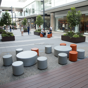 Conjunto de Mesa y Banco Redondos de GRC Ecológicos y Modernos para Exteriores, para Parques y Centros Comerciales, 1 Plaza - Product Image 5