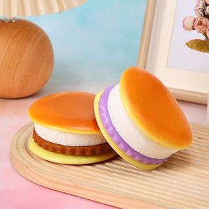 Hot Sale PU Stress <b>Ball</b> Soft Touch Dorayaki Simulated Food Stress Relieving Toys Three Layer Cake <b>Squeezing</b> Toy - Product Image 6
