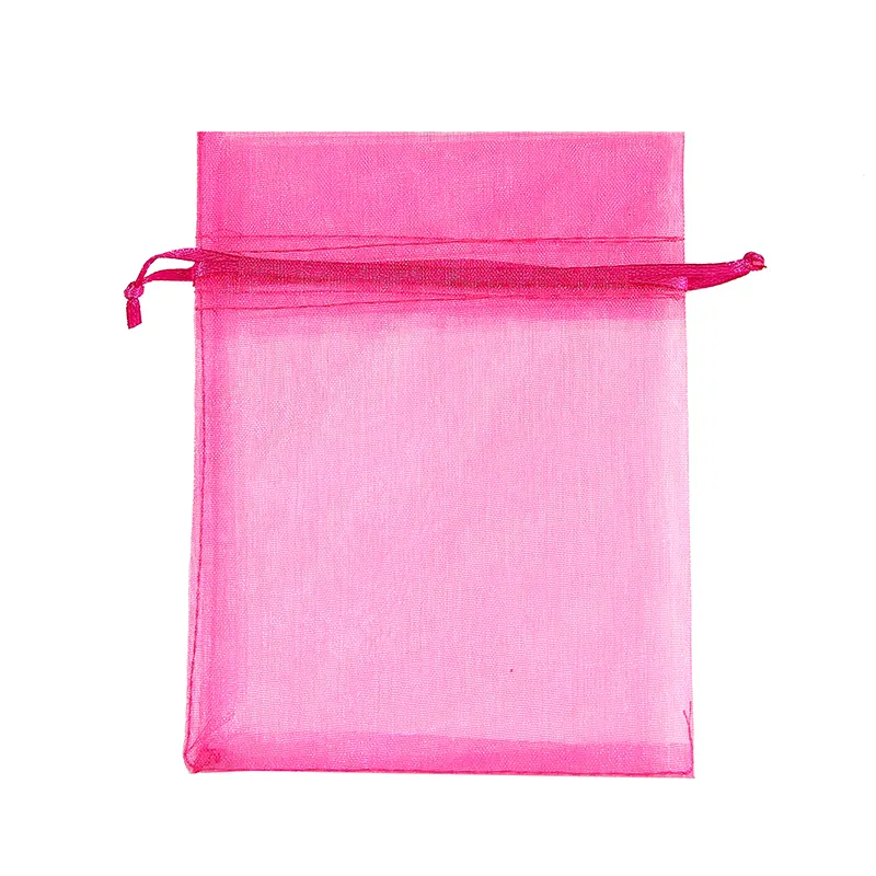 Özelleştirilmiş renkler organze makyaj İpli çanta noel partisi organze şeker hediye çantası