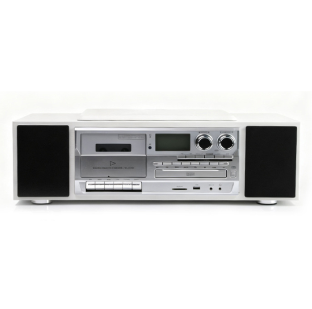 Plain White Factory Custom Vintage Wooden CD Tape Player BT Receiver FM Radio Stereo Sound System for Home Decor Living Room