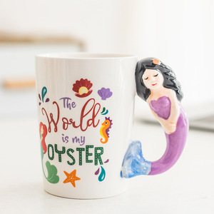 Funny Mermaid Handle Coffee <strong>Mugs</strong> Adorable Ceramic Coffee <strong>Mug</strong> Custom Logo Cartoon <strong>Princess</strong> Ceramic Coffee <strong>Mug</strong> - Product Image 4