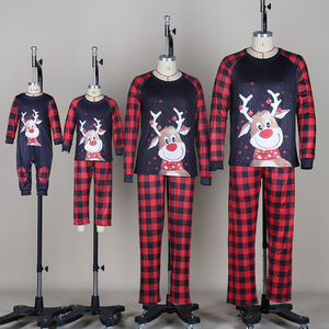 Ensemble de pyjama personnalisé grande taille pour <span class=keywords><strong>femme</strong></span>, tenue de nuit de Noël unisexe, vêtements d'intérieur d'hiver à manches longues pour bébé, pyjamas assortis en polyester pour toute la famille - Product Image 2