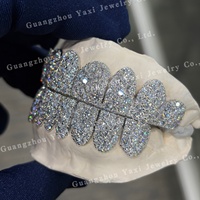 Grillz dentaire personnalisé haut et bas, 4, 6, 8, 10, 12 D, Moissanite VVS, sertissage mosaïque Galaxie, en Argent S925, style Hip Hop glacé, certifié par une tierce partie