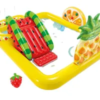 INTEX 57158 Fun Fruity Play Cen Fruit Slide Aufblasbarer Pool Spiel pool Sandbox für Kinder Ocean Ball Pool