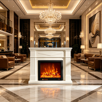 Support TV avec foyer électrique moderne, chauffage de luxe, flammes réalistes et design élégant