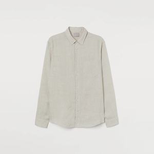 Chemises décontractées en lin pour hommes, personnalisées, à manches courtes, respirantes, anti-plis, à motifs imprimés pour l'automne - Product Image 5