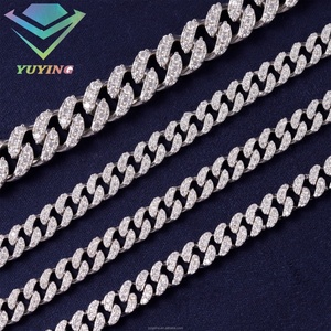 Pulsera de Joyería de Moda RTS, 6 mm, 10 mm de Ancho, Juego de Pulseras de Plata 925, Color D, Diamante Moissanita, Cadena Cubana - Product Image 4