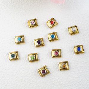 Elegante Pulsera Modular Italiana de Acero Inoxidable con Eslabones de Cristal de Piedra de Nacimiento para Mujer, Regalo de Navidad - Product Image 3