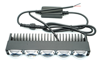 Feux antibrouillard de voiture à double couleur 50w à grille ultra-fine à 5 lentilles, blanc jaune 12v, feux de conduite à LED