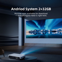 Proyector 4K Ultra HD para Uso Diurno, 500 Lúmenes, Smart, DLP, HDR, WiFi 6, LAN, para Juegos, Exteriores, Hogar, Portátil, Integrado