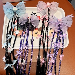 Parrucca Intrecciata Stile Principessa per Bambine, con Elastici e Fascia Colorata, Parrucca per Bambini - Product Image 2