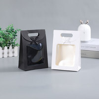 Vente en gros de sac à main de haute qualité avec fenêtre transparente et nœud sac de cadeau de fête avec ruban sac à main de cadeau pour shopping
