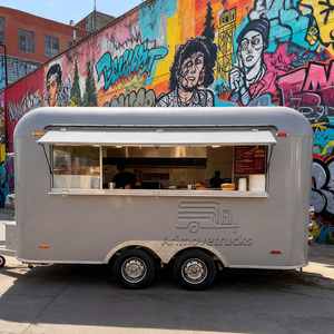 Petit camion de nourriture de rue commercial mobile <span class=keywords><strong>pas</strong></span> <span class=keywords><strong>cher</strong></span>, chariot de nourriture rapide pour café, pizza, remorque avec véranda, cuisine entièrement équipée - Product Image 1