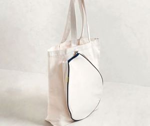 Bolsa de lona de algodón para tenis, deportes, viajes, con asa de hombro, tipo tote, para palas de pickleball - Product Image 3