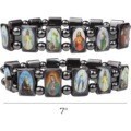 Black Gallstone Magnet <b>Bracelet</b> 7 Inch Oil Sprinkled Pattern <b>Red</b> Ore Square Bead Unisex Fashion Beaded <b>Bracelet</b> - Product Image 1