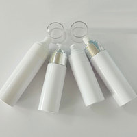 Bouteilles de pulvérisation vides en plastique Pet blanc rond, cosmétiques à brume Fine avec dessus en or et argent, 100ml, 120ml, 150ml, en Stock