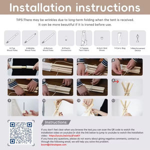 Coton personnalisé polyester T/C Oxford enfants intérieur en bois impression numérique tissu mignon indien <span class=keywords><strong>tipi</strong></span> tente de jeu - Product Image 6