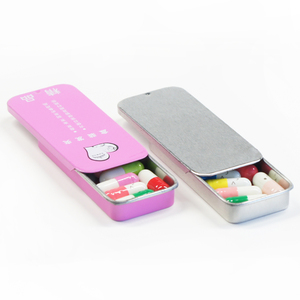 Nhà Máy Cổ Phiếu Đẩy Kéo Hai Mảnh Tin Có Thể Trượt Kim Loại Phẳng Hộp Thiếc Cho Thuốc, Nhai Kẹo Cao Su, Kẹp Tóc, Band Aid Slide Top Tins - Product Image 4