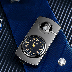 Direct pour cigare logo personnalisé <span class=keywords><strong>briquet</strong></span> horloge de luxe <span class=keywords><strong>montre</strong></span> hommes cadeau <span class=keywords><strong>briquet</strong></span> cigare torche <span class=keywords><strong>briquet</strong></span> - Product Image 4