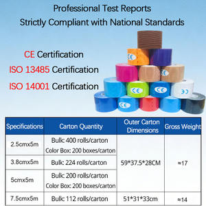 Bande <span class=keywords><strong>Kinesio</strong></span> Sportive Élastique Adhésive Imperméable Personnalisée avec Logo 5cmx5m pour Soulagement et Soutien des Douleurs Musculaires et Articulaires - Product Image 4