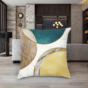 Amity Modern Square Abstract Throw <b>Pillow</b> Cover Luxury Painted Home & Hotel Use Digital Printed Geometric Plush - Product Image 3