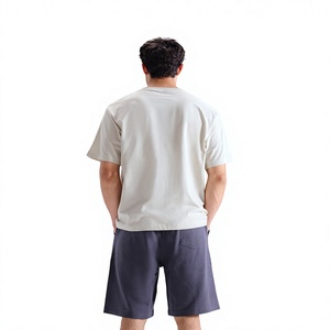 Camiseta de Algodón para Hombre, Manga Corta, Cuello Redondo, Oversize, Ecológica, 220g, Tejido Jersey Transpirable, Logotipo Frontal, Ropa Casual con Letras - Product Image 2
