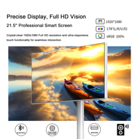 Precio de fábrica TV Android todo en uno de 21,5 pulgadas Pantalla de transmisión móvil inteligente portátil Retroiluminación LED Pantalla giratoria HD blanca