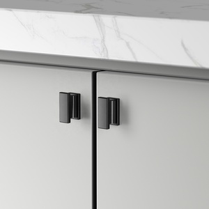 Pengiriman cepat kenop laci Aloi seng hitam gagang furnitur 2891K - Product Image 6