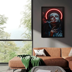 Pintura Personalizable con Iluminación LED, Arte en MDF, Pintura Decorativa para Colgar en la Sala <span class=keywords><strong>de</strong></span> Estar - Product Image 4