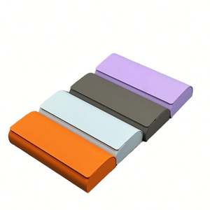 Boîte à lunettes portable personnalisée avec logo, couleur unie, résistante à la pression, en cuir PU rigide - Product Image 1