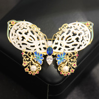 Broche XILIANGFEIZI en cuivre et zircon sculptée en forme d'aile de papillon, élégante, avec perle d'eau douce, insecte, mode, luxe, cadeau de mariage pour femme