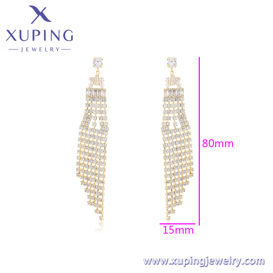 Homxi Orecchini A Goccia In Rame Con Zirconia Cubica, Colore Oro - Donna