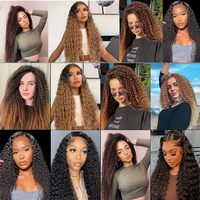 Extensions de cheveux synthétiques Ocean Wave pour femmes pas cher Ombre couleur vague profonde torsion Crochet vrac tressage cheveux synthétiques ondulés