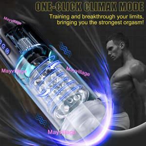 Nieuwe TPE Douche Vliegtuigbeker Waterdichte Zuigende Roteerende Zeven Frequentie Telescopische Vagina Mannelijke Masturbator Seks Speelgoed - Product Image 5