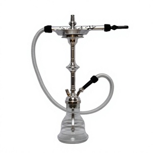 Auténtica cachimba Khalil Mamoon egipcia hecha a mano de acero inoxidable (83 cm) - Product Image 1