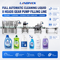 Machine de remplissage et d'embouteillage pour produits chimiques ménagers quotidiens : nettoyants, savons, eaux de Javel, liquides vaisselle et détergents lessiviels
