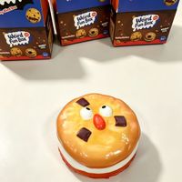 Креативные забавные игрушки-сквиши в виде печенья: коробка-сюрприз с забавными выражениями, медленно восстанавливающие форму, антистрессовые игрушки-фиджеты в виде печенья для снятия стресса