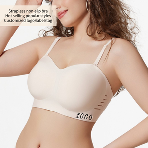 Boucles dorsales <span class=keywords><strong>soutien</strong></span>-<span class=keywords><strong>gorge</strong></span> sans bretelles contrôle de la graisse antidérapant sans couture <span class=keywords><strong>Push</strong></span> <span class=keywords><strong>up</strong></span> sans fil doux fines bretelles sans bretelles soutiens-<span class=keywords><strong>gorge</strong></span> pour femmes grande taille - Product Image 2