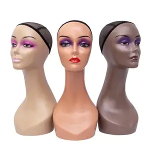 Hot Sale mannequin for jewelry wig display Makeup Face Realistic Female mannequin head with shoulders mannequin head