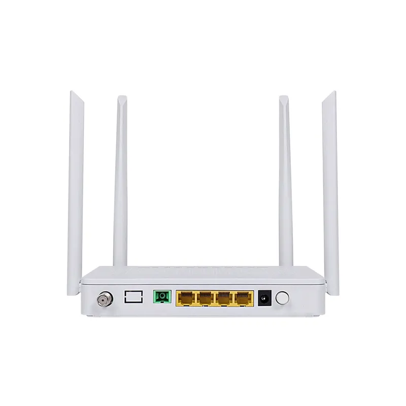 Ftth Gepon Onu Modem Glasvezel Transportnetwerk 4ge + 2.4G & 5.8G Wifi Wlan + Catv Xpon