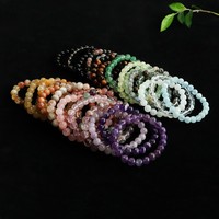 Bracelets en cristal naturel Aiyu en gros : Cristal violet, Citrine, Perles rondes en Quartz fantôme vert, Quartz fraise