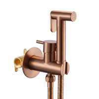 Ensemble pulvérisateur de bidet mural en laiton brossé or rose moderne et écologique avec garantie d'un an pour toilettes et salle de bain