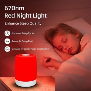 670nm Red Light Therapy <b>Lamp</b> Dimmable LED Sleep Aid Abs Light Box USB Rechargeable Touch Control for Bedroom Yoga - Product Image 2