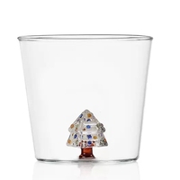 Vente en gros de gobelets à eau en verre résistant à la chaleur, série de Noël personnalisée, haute esthétique