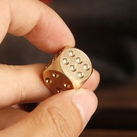 Dés à six faces en laiton massif, polis à la main, avec points en relief, pour Mahjong, KTV, bar, jeu de table, divertissement