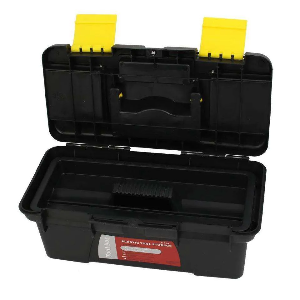 Kolarwin Mini boîte en plastique gris jaune plastique 2 couches boîte à outils de quincaillerie polyvalente maison et Garage