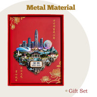 Souvenir culturel emblématique de Shenzhen, Chine, aimant de réfrigérateur en métal gravé, ornement de maison, cadeau souvenir pour amis