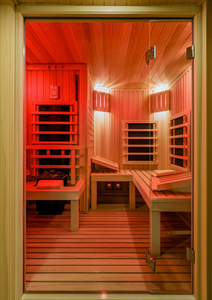 Sauna Finlandese a Infrarossi Lontani per 2 Persone, Design Moderno, Fornitura di <span class=keywords><strong>Fabbrica</strong></span>, Legno di Cedro Rosso per Ville, Bagno Turco - Product Image 6