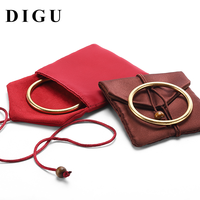 DIGU Pochettes à Bijoux de Luxe, Sacs Cadeaux à Cordon, Sacs de Rangement Doux Rouges pour Bagues, Colliers, Broches, Sacs de Voyage Organisateurs