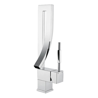 Mitigeur de lavabo d'eau chaude et froide Éléphant unique Robinet de salle de bain Monté sur le pont Mitigeur de lavabo en laiton chromé Robinet de lavabo